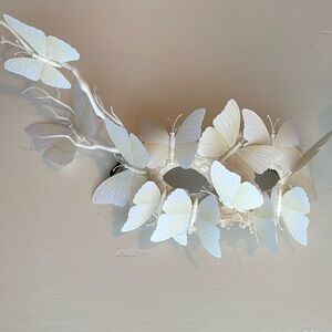 White and cream butterfly masquerade mask